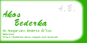 akos bederka business card